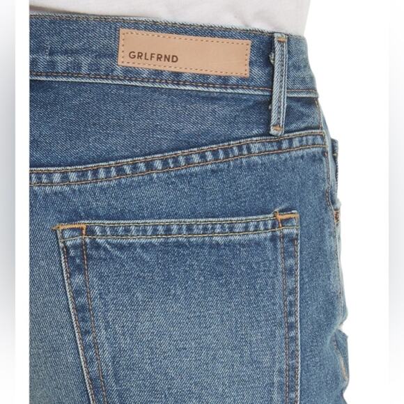 Grlfrnd Helena Crop Button Fly Jeans size 28 Raw Hem - Picture 3 of 12